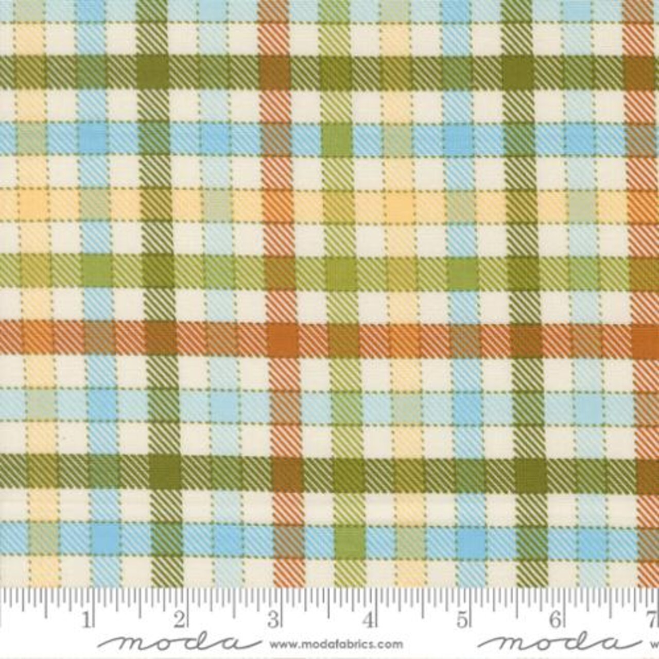 Fabric Moda Iguana Baby Check Animal Park Fun by the Quarter Yard 20966-16